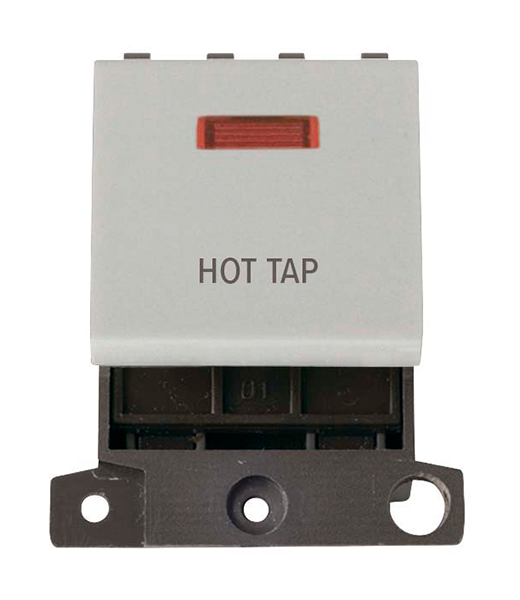 Click MiniGrid MD023WHHT White 20A Double Pole Hot Tap Switch Module with Neon