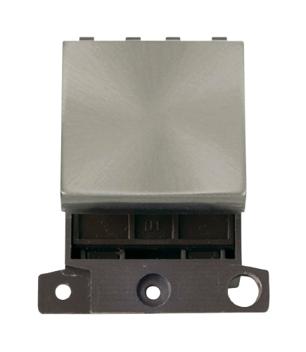 Click MiniGrid MD024BS Brushed Steel 20A 2 Way Switch Module 
