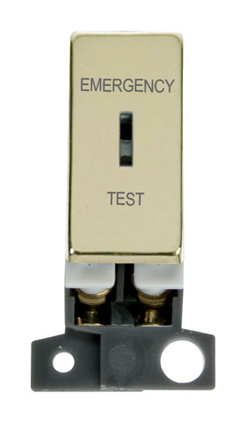 Click MiniGrid MD029BR Polished Brass Double Pole Keyswitch Emergency Test Module