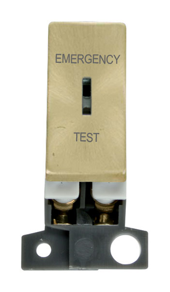 Click MiniGrid MD029SB Satin Brass Double Pole Keyswitch Emergency Test Module
