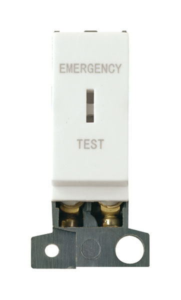 Click MiniGrid MD029WH White Double Pole Keyswitch Emergency Test Module
