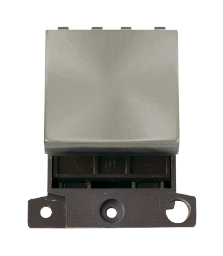 Click MiniGrid MD032BS Brushed Steel 32A Double Pole Switch Module 
