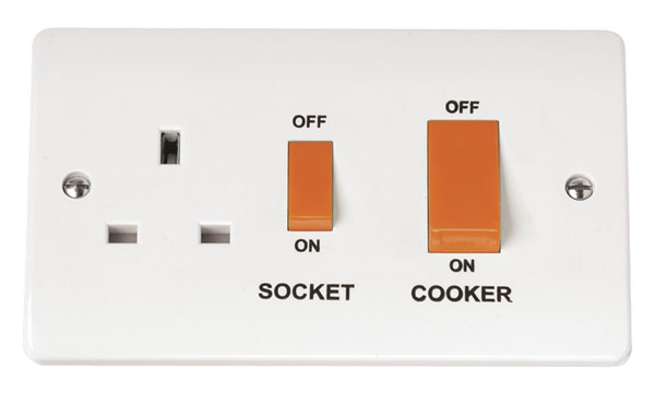 Click Mode 45A Cooker Switch + 13A Switched Socket CMA204