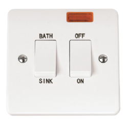 Click Mode 20A Double Pole Sink Bath Switch with Neon CMA024