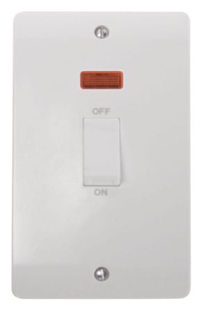 Click Mode 45A 2 Gang Single Cooker Switch with Neon CMA503