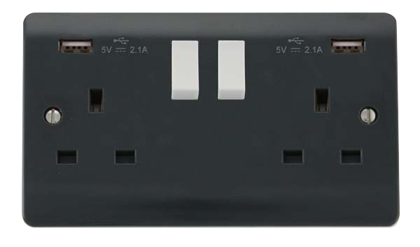 Click Mode Part M Twin USB Double Switched Socket CMA780AG