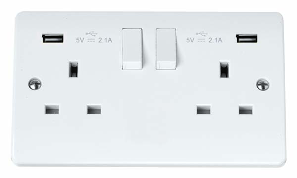 Click Mode Twin USB Double Switched Socket CMA780