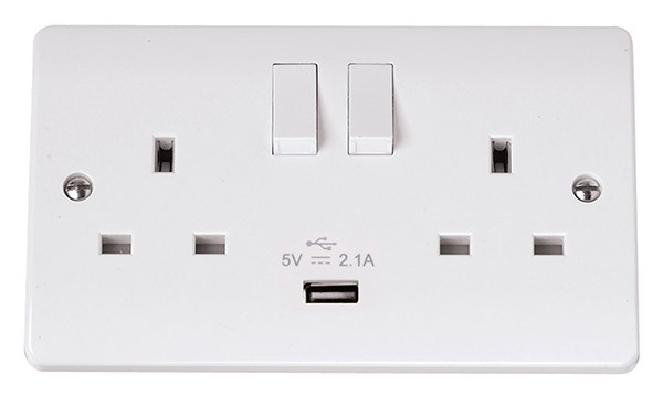 Click Mode USB Double Switched Socket CMA770
