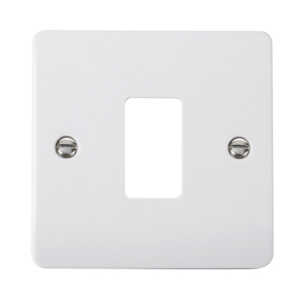 Click Mode White 1 Gang Grid Pro Front Plate CMA20401