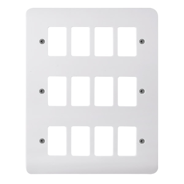 Click Mode White 12 Gang Grid Pro Front Plate CMA20512