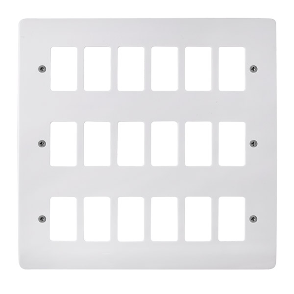 Click Mode White 18 Gang Grid Pro Front Plate CMA20518