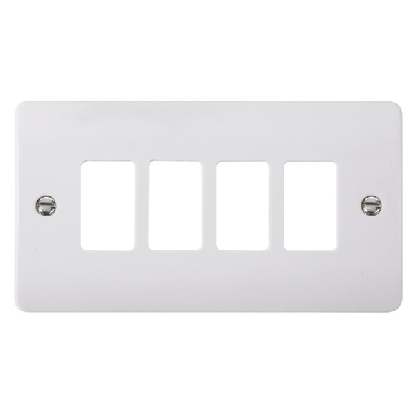 Click Mode White 4 Gang Grid Pro Front Plate CMA20404