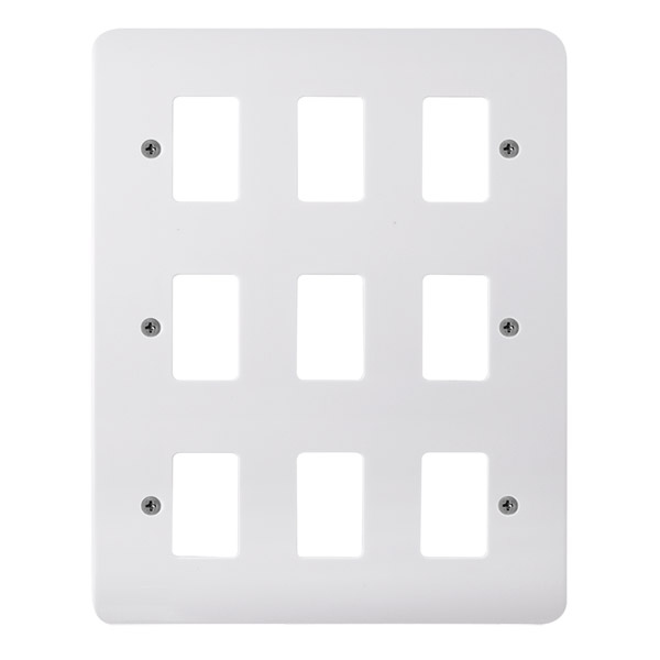 Click Mode White 9 Gang Grid Pro Front Plate CMA20509