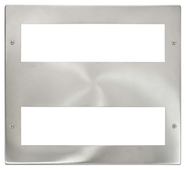 Click New Media Brushed Stainless 16 Module Front Plate MP516BS