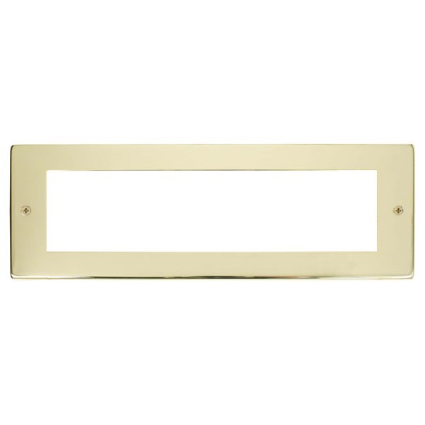 Click New Media Polished Brass 8 Module Front Plate MP608BR