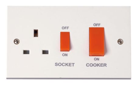 Click Polar 45A Cooker Switch with 13A Sw Socket Outlet PRW204