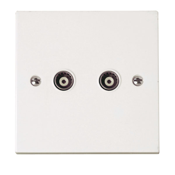 Click Polar Twin Isolated Coaxial Outlet PRW159