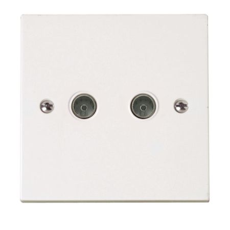 Click Polar Twin Non-Isolated Coaxial Socket Outlet PRW066