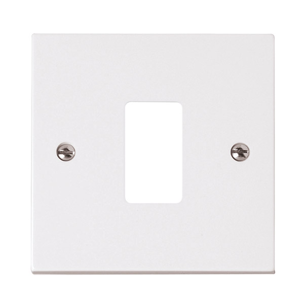 Click Polar White 1 Gang Grid Pro Front Plate PRW20401