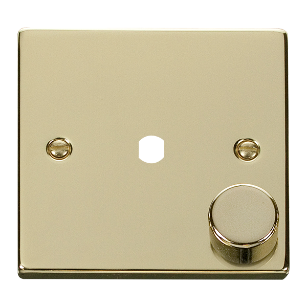 Click Deco Polished Brass 1 Gang Empty Dimmer Plate with Knob VPBR140PL