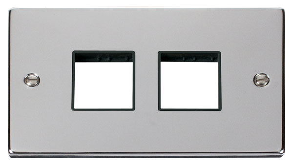 Click Polished Chrome Double Plate 4 Gang Aperture VPCH404BK