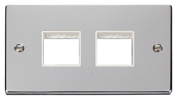 Click Polished Chrome Double Plate 4 Gang Aperture VPCH404WH