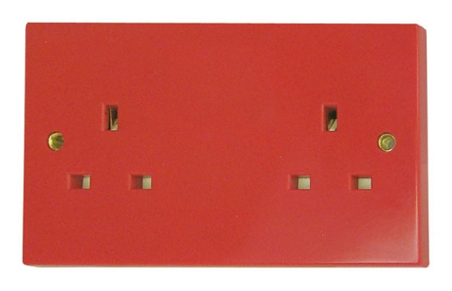 Click Red 13A 2 Gang Socket Outlet WA179