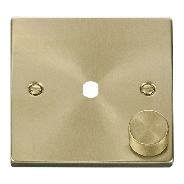 Click Satin Brass 1G Empty Dimmer Plate with Knob VPSB140PL