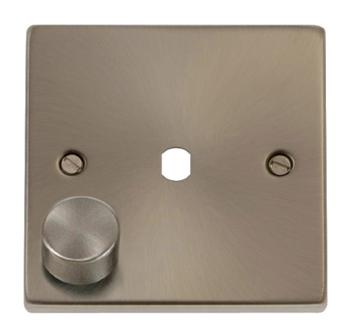 Click Satin Chrome 1G Empty Dimmer Plate with Knob VPSC140PL