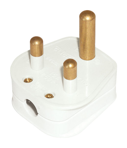 Click Scolmore 15A White Round Pin Plug Top PA167