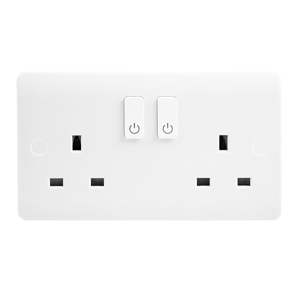 Click Smart+ 13A 2 Gang Zigbee Smart Switched Socket Outlet CMA30036