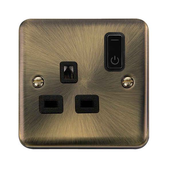 Click Smart+ Antique Brass 13A 1G Zigbee Smart Switched Socket DPAB30535BK