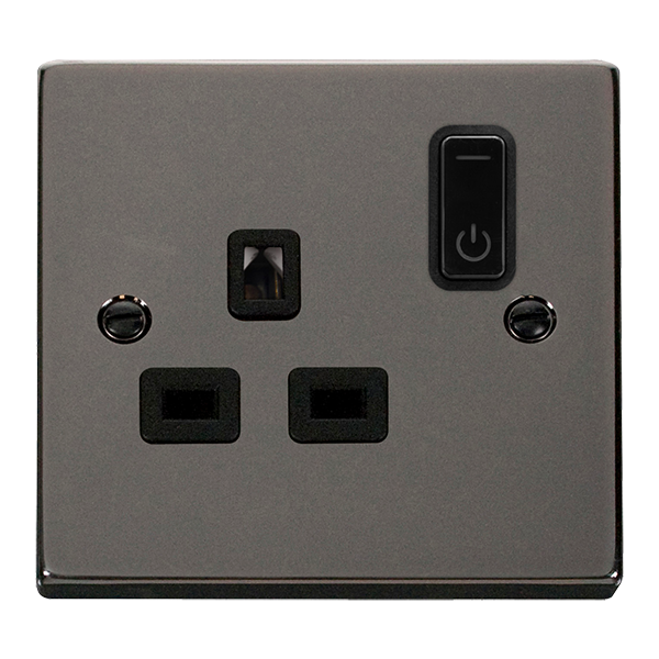 Click Smart+ Black Nickel 13A 1G Zigbee Smart Switched Socket VPBN30535BK