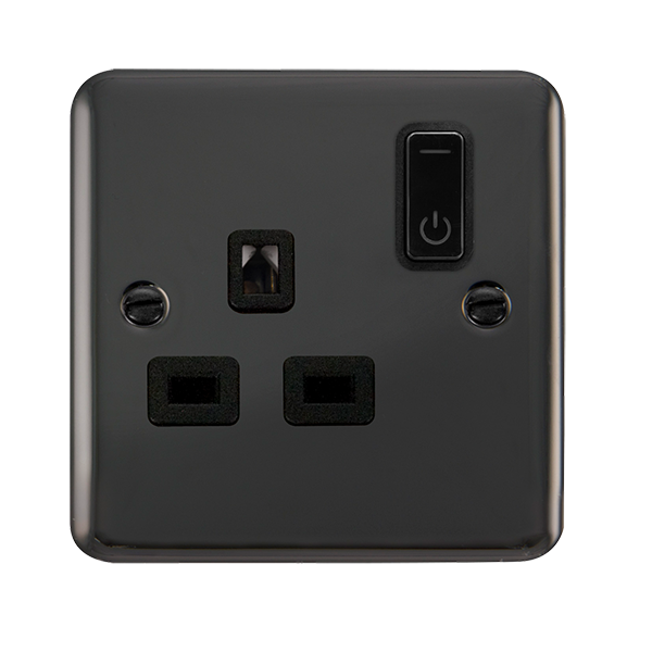 Click Smart+ Black Nickel 13A 1G Zigbee Smart Switched Socket DPBN30535BK