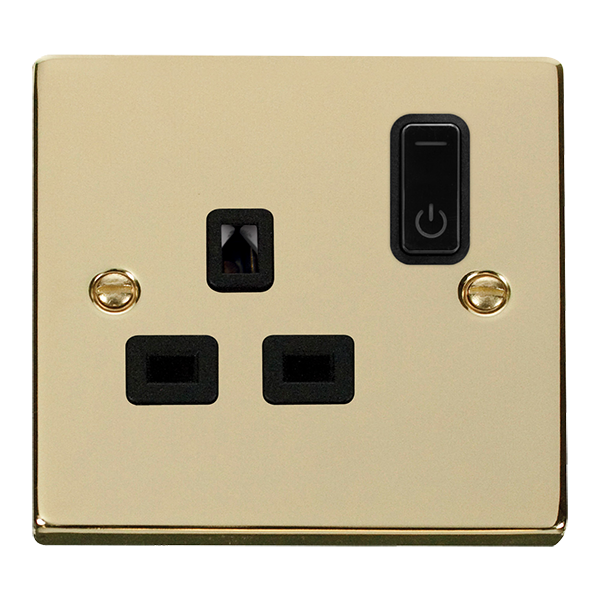 Click Smart+ Polished Brass 13A 1G Zigbee Smart Switched Socket VPBR30535BK