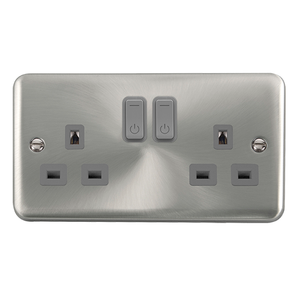 Click Smart+ Satin Chrome 13A 2G Zigbee Smart Switched Socket DPSC30536GY