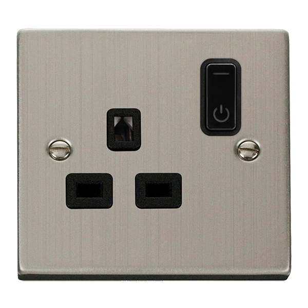 Click Smart+ Stainless Steel 13A 1 Gang Zigbee Smart Switched Socket VPSS30535BK