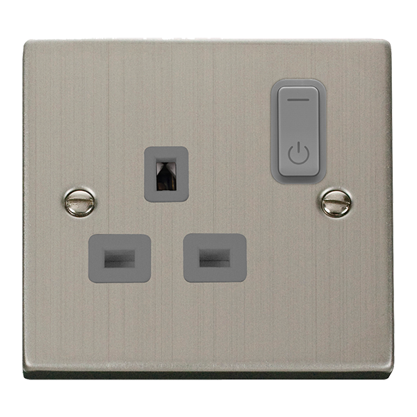 Click Smart+ Stainless Steel 13A 1 Gang Zigbee Smart Switched Socket VPSS30535GY