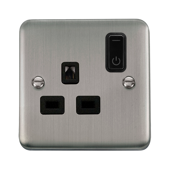 Click Smart+ Stainless Steel 13A 1G Zigbee Smart Switched Socket DPSS30535BK
