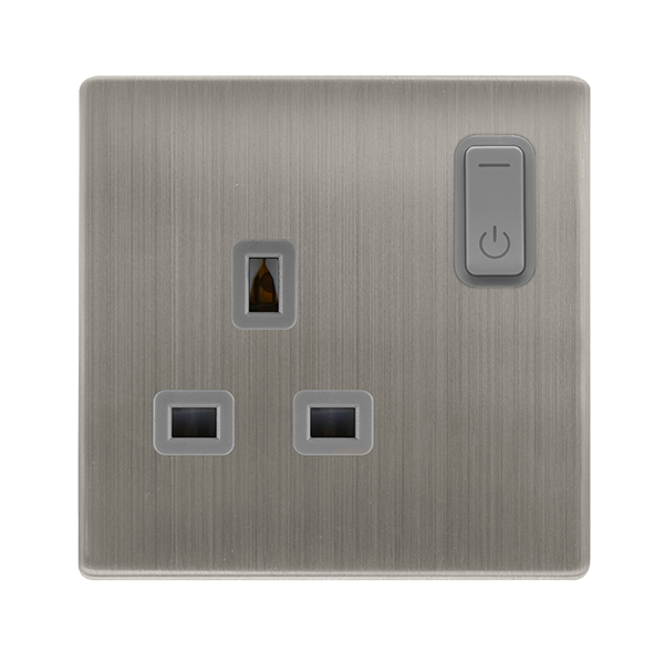 Click Smart+ Stainless Steel 13A 1G Zigbee Smart Switched Socket SFSS30035GY