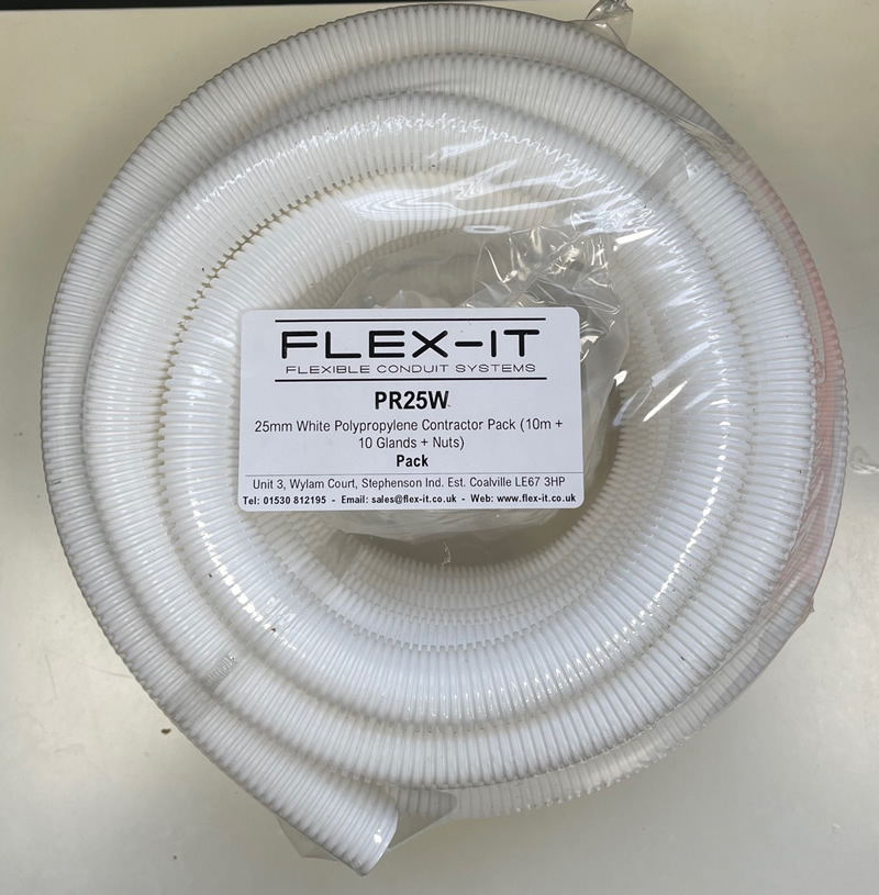 Flex-It 25mm White Polypropylene IP40 Flexible Contractor Pack