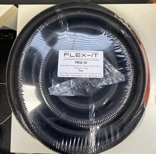 Flex-It 32mm Black Polypropylene IP40 Flexible Contractor Pack