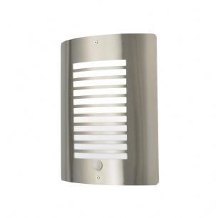 Forum Zinc Sigma Stainless Steel Panel Slat Wall Lantern with PIR Sensor ZN-28708-SST