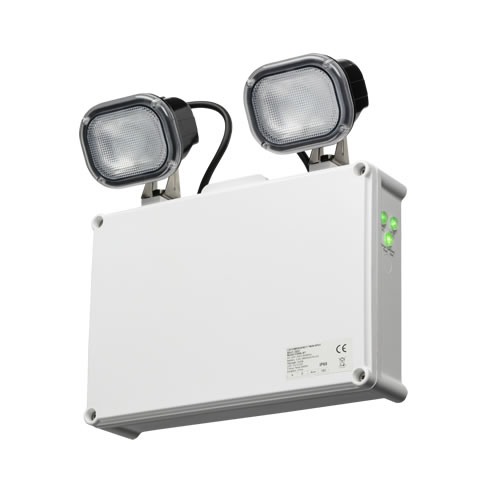 Knightsbridge 230V IP65 2 x 3W LED Self Test Twin Emergency Spotlight EMTWINST