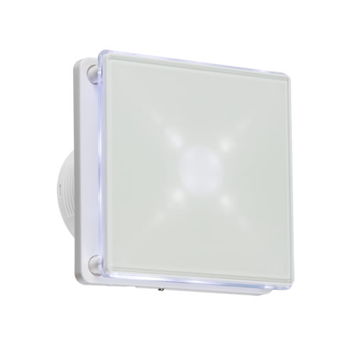 Knightsbridge White 4" LED Backlit Extractor Fan with Timer EX003T