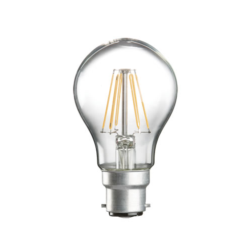 Knightsbridge 8W LED 2700K Dimmable BC Clear GLS Filament Lamp GLSD8ABCC