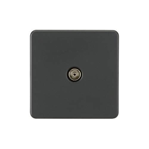 Knightsbridge Screwless Flat Plate Anthracite 1 Gang Non-Isolated TV Outlet SF0100AT