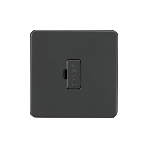 Knightsbridge Screwless Flat Plate Anthracite 13A Unswitched Fused Spur SF6000AT