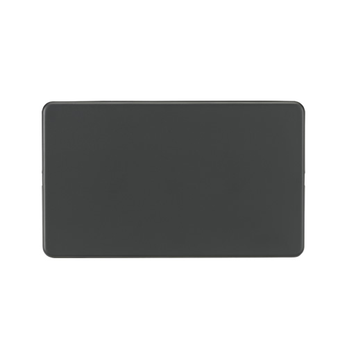 Knightsbridge Screwless Flat Plate Anthracite Double Blank Plate SF8360AT