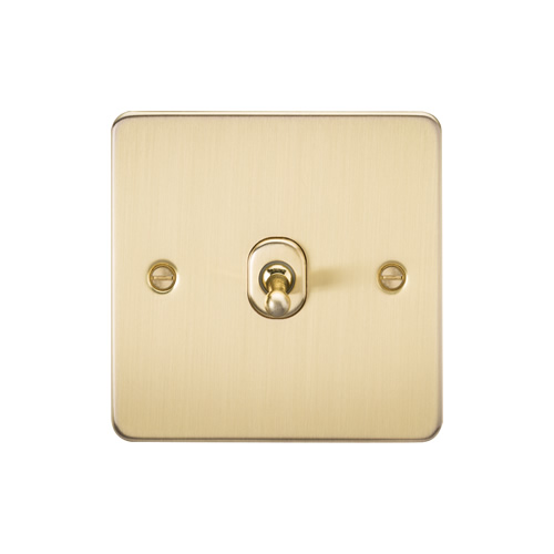 Knightsbridge Brushed Brass 10A 1 Gang 2 Way Toggle Switch FP1TOGBB